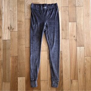 Skims Womens Velour Fleece Lined Leggings Mid Rise Amethyst Brown Size Medium